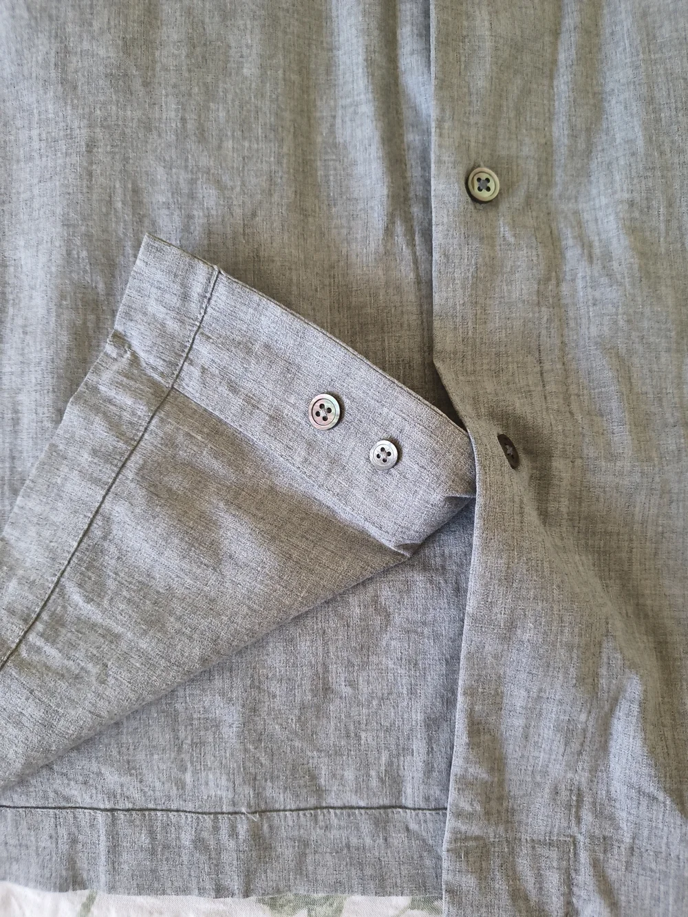 Banana Republic Classic Gray Button Down Shirt Men's L Cotton Wool Office Casual